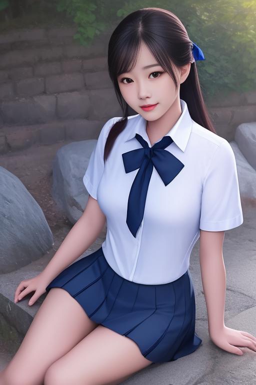 64584-1974036755-best quality, masterpiece,real,realistic, photo,photorealistic, looking at viewer,1girl,_xiaofu,school uniform,shirt,skirt,short.png